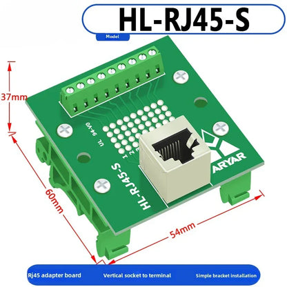 RJ45 adapter terminal RJ45 adapter terminal Cat5e Cat6 adapter board network port DIN35 guide rail installation