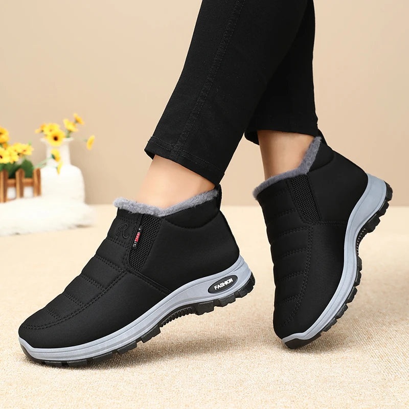 Winter New Women's Warm Cotton Boots Fleece-lined Thickened Waterproof Non-slip Women's Cotton Shoes Snow Boots