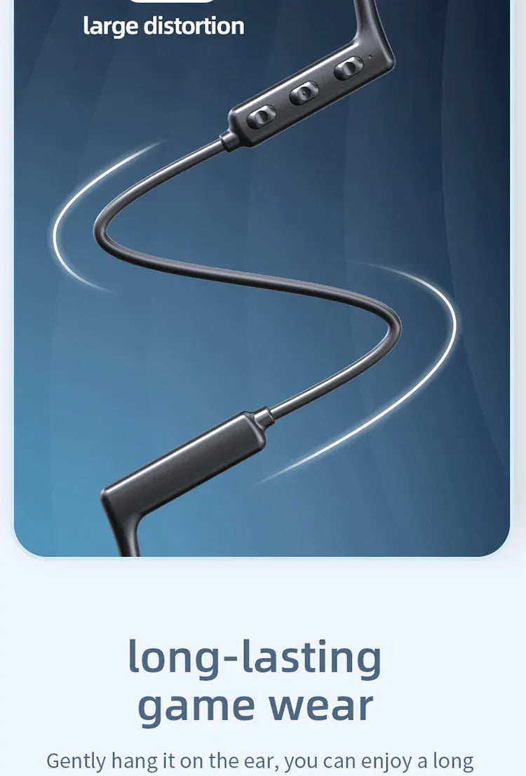 KS-19 Bone Conduction Headphones Bluetooth V5.1 Wireless Headset Sports Neckband Earphones Ear Hook For Workouts Running Driving