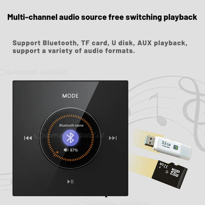 86 New item hifi professional smart wall mount stereo Background Music System speaker sets bluetooth mini in wall amplifier