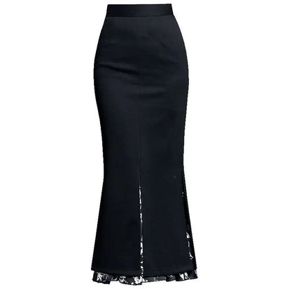 Jupe sirène mi-longue haute couture, collection printemps-automne.