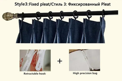 French Retro Style High-end Luxury Romantic Jacquard Chenille Lace Blackout Curtain Bedroom Door Screen Shutter Home Decor