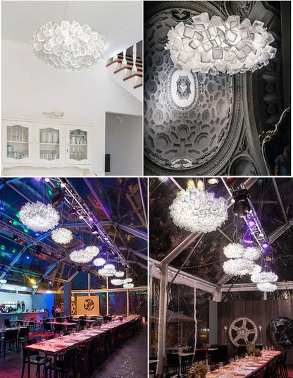 Modern Hanging Ceiling Lamp Chandelier for Living Room Lustre Petal Pendant Chandelier Bedroom Restaurant Black Indoor Lights