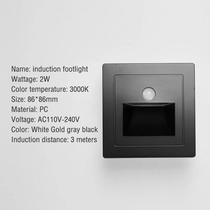 PIR Motion Detector Sensor Led Stair Light Infrared Human Body Induction Lamp Recessed Steps Ladder Staircase Bedroom Decoration