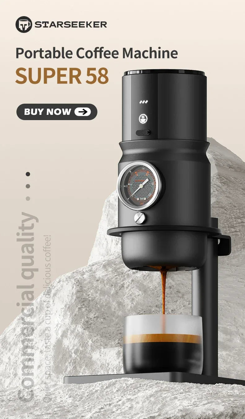 STARSEEKER Super58 Portable Electric Espresso Machine Travel Coffee Maker For Camping Car Coffee Maker With USB-C Bracket Tamper