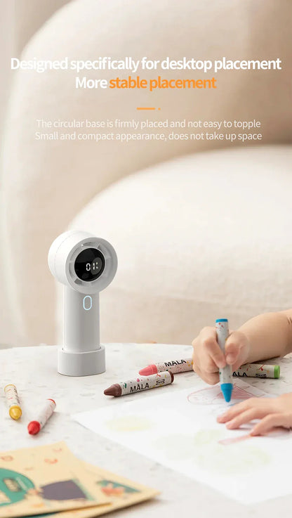 2025 New 3000mAh 100 Gears High Speed Fan Mini Air Conditioner Portable Fan Air Cooler with LED Display Screen Super Cool Wind