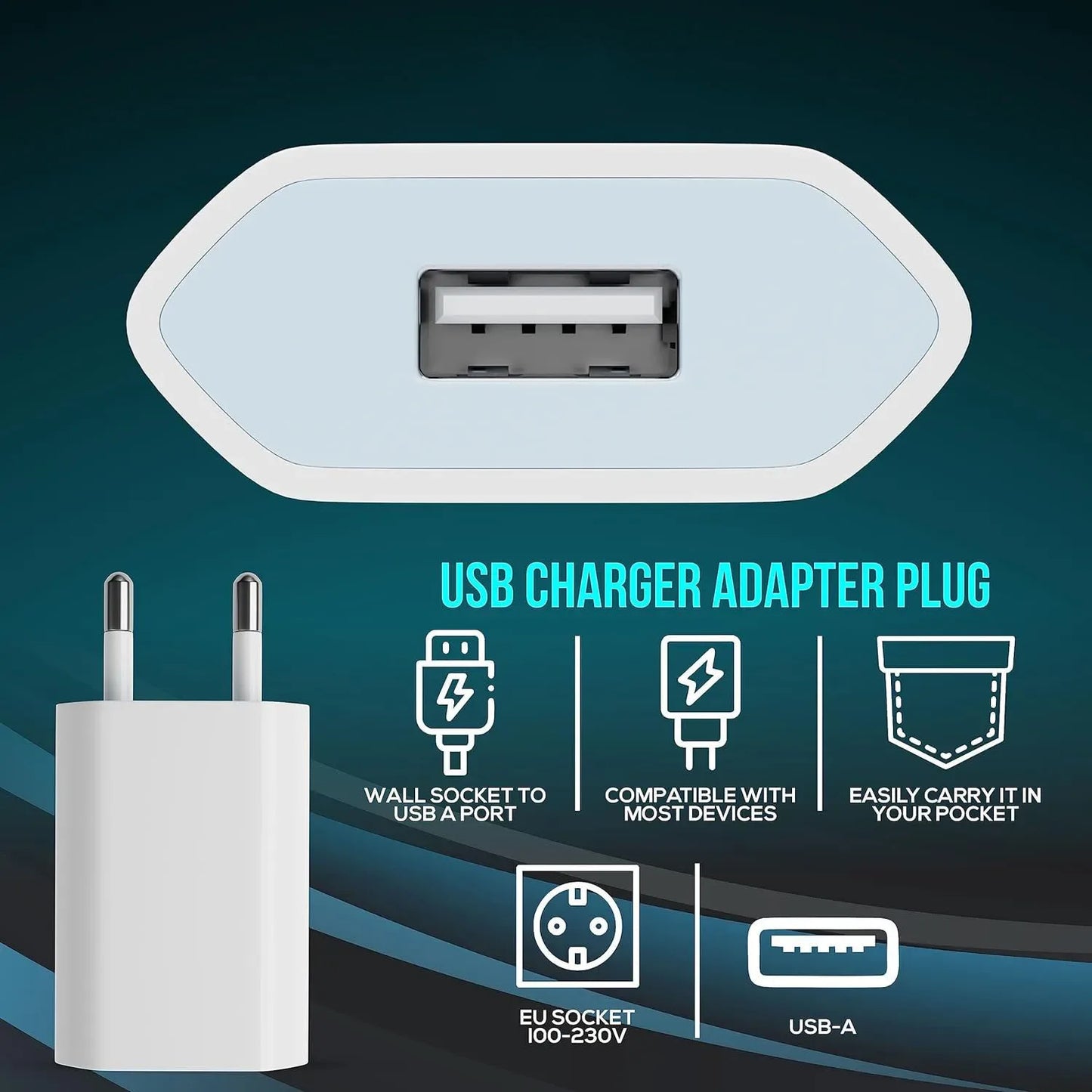 5V/1A Mini EU Plug Charger USB Mobile Phones Charger USB-C Quick Charger Wall Power Adapter Chargers For iPhone Samsung Xiaomi