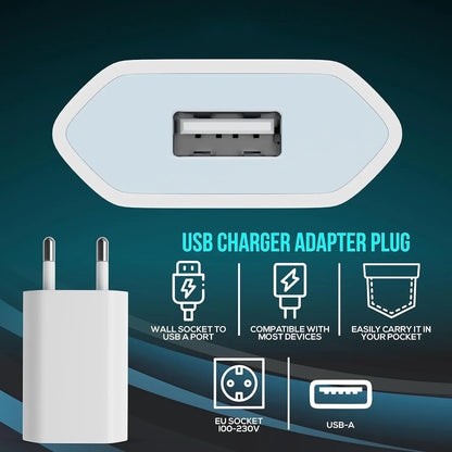 5V/1A Mini EU Plug Charger USB Mobile Phones Charger USB-C Quick Charger Wall Power Adapter Chargers For iPhone Samsung Xiaomi