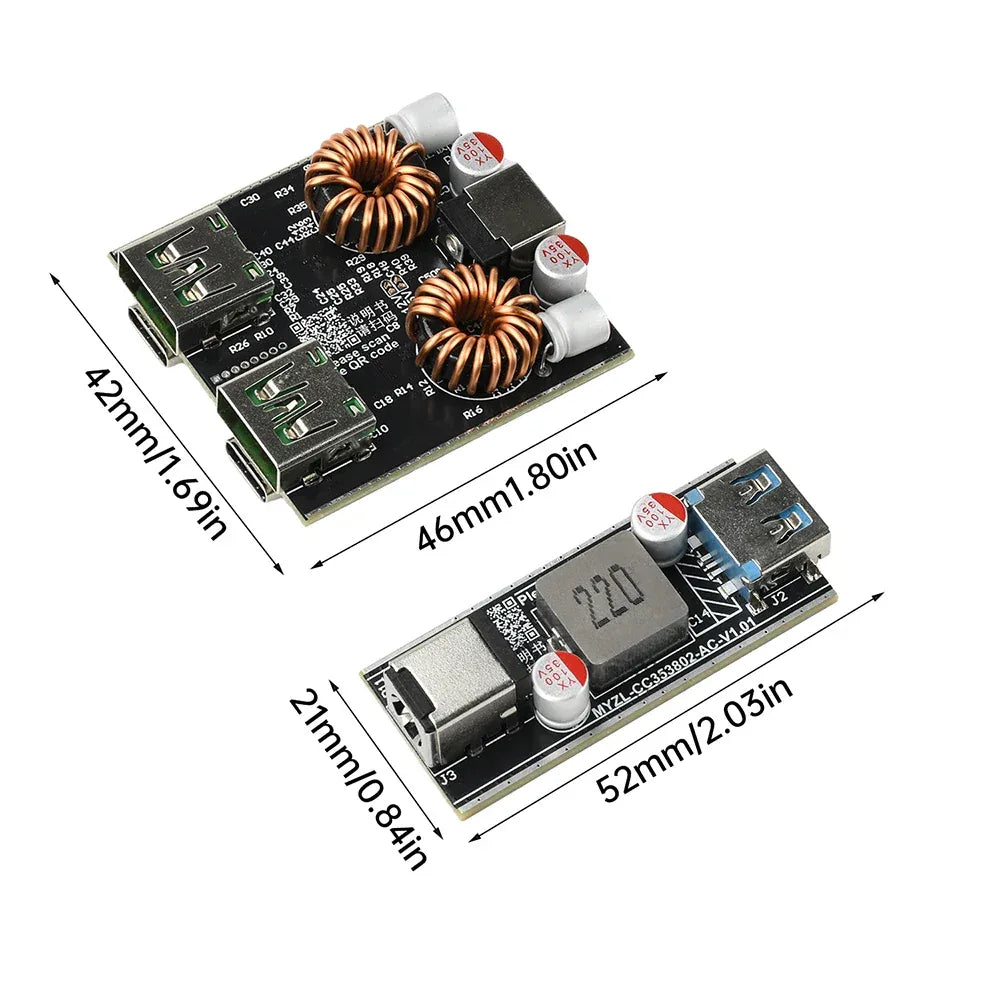 PD140W/PD100W Fast Charging Desktop Charger Module Full Protocol DIY Motherboard Single-Channel Dual-Channel Charger Module