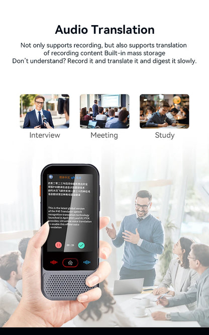 2026 New M30 Smart Voice Translator 139 Online Languages 14 Offline WIFI Photo Recording Dictionary Translation Business Travel