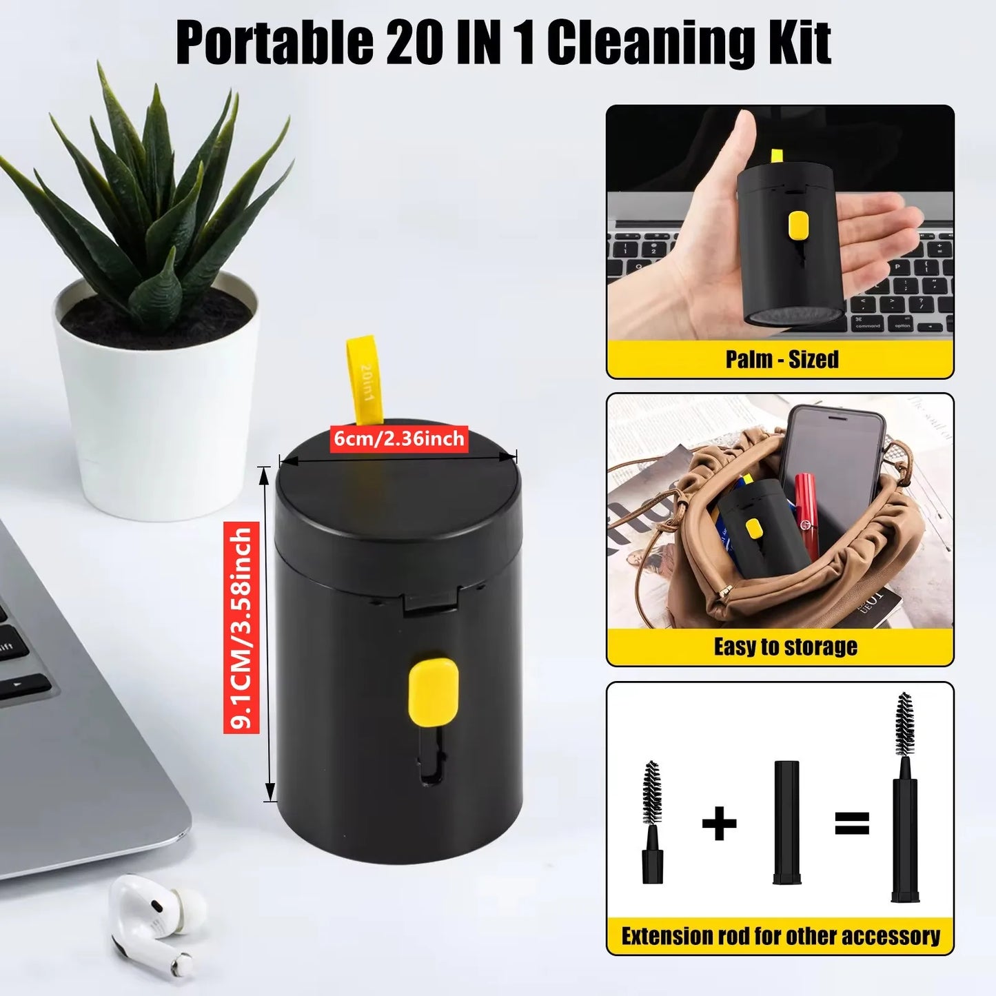 20-in-1 Multifunctional Phone Cleaning Kit Portable Mini Cleaning Brush Tool for iPhone AirPods Mechanical Keyboards Phone scree