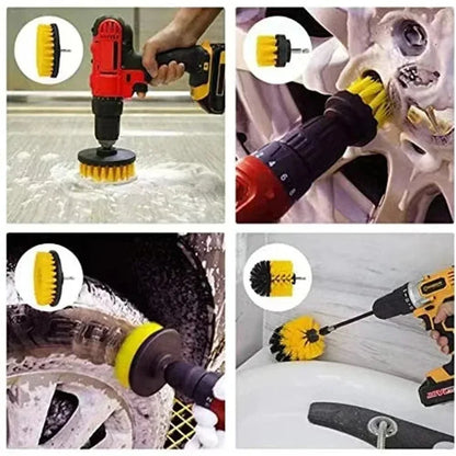 Electric Scrubber Drill Brush Kit Power Drills Scrubber Brush For Carpet Glass Car Tires Nylon Extension Pole Floor, Automotive