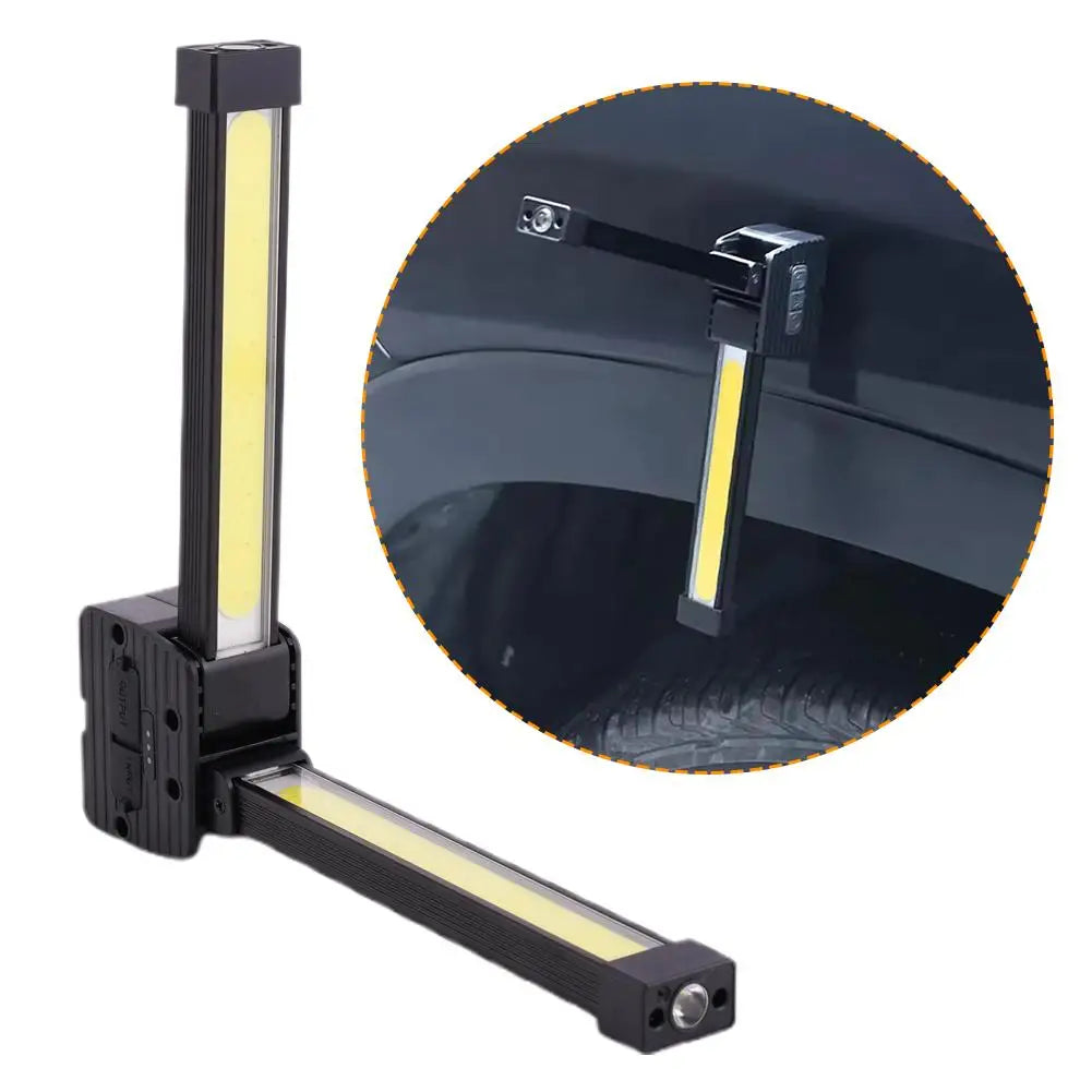 Gym Lamp For Posing Portable Magnet LED Flashligh 7th Gear Dimming Folding Worklight Waterproof Led Flashlight With Magnet Hook