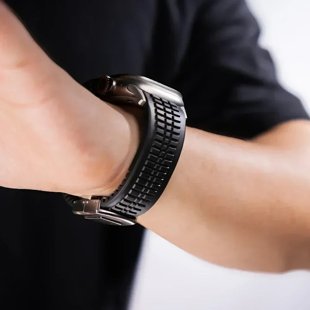 Silicone Band for Apple Watch Ultra 3/2 49mm Strap Men Sport Bracelet for Iwatch 11 10 9 8 7 6 5 Se 46mm 45mm 44mm  Watchband