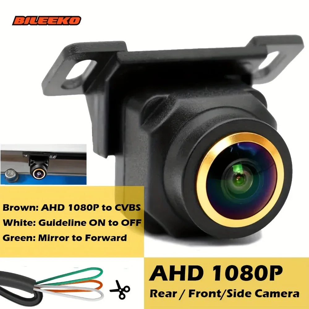 Car Camera Rear Front Side View AHD 1080P Fisheye Wide Angle Lens Backup Camera CVBS Switch Guideline ON/OFF