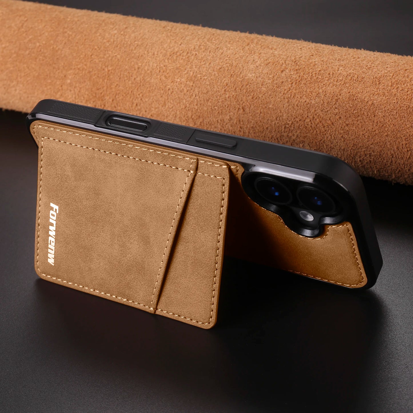 Business Flip Leather Case for iPhone 16 17 Air 16E 15 14 13 12 11 Pro Max Plus Mini Built-in Magnetic Wallet Card Phone Cover
