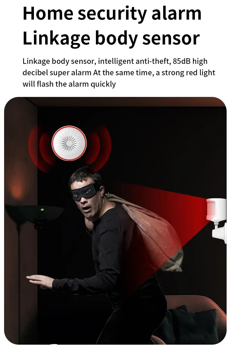 Tuya WiFi ZigBee Alarm Siren Sensor Detector Sound And Light Alarm Home Security System Smart Life APP Alexa Google Assistant