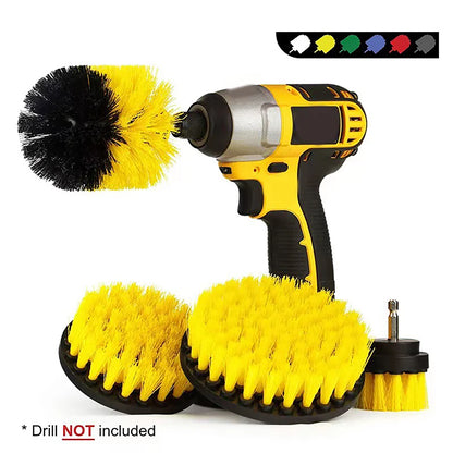 Electric Scrubber Grill Brush Kit 2/3.5/4'' Power Cleaning Brush for Car Bathroom Floor, Tub Shower Grout Nylon Attachments
