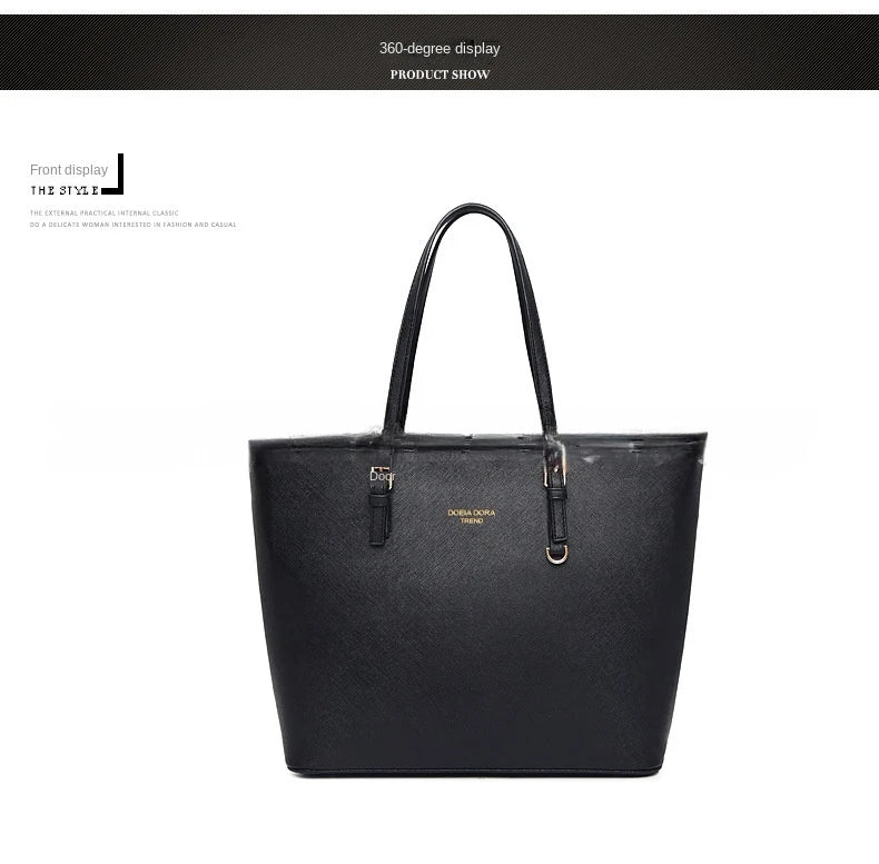Women Large Capacity Bucket Tote Bag Shoulder Handbag Mommy Bag Work Travel Casual Purse