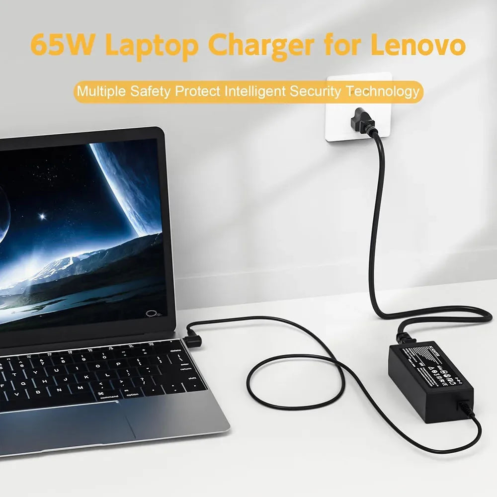 65W Laptop Charger for Lenovo Flex 5 4 6 11 14 15 Ideapad 3 5 110   130s 310 320 330 330s 510 520 530s 710s Adapte Power Supply
