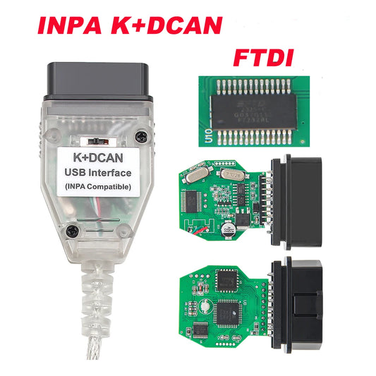 K DCAN K+CAN FTDI Chip OBD2 Auto Car Diagnostic Tools OBD 2 Scanner Switch USB Interface Cable K + DCAN OBD Diagnostic Cable