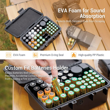 Multi Slots 18650/21700/AA/AAA/Coin Battery Case Storage Box Container Holder IP67 Waterproof And Dustproof Battery Storage Box
