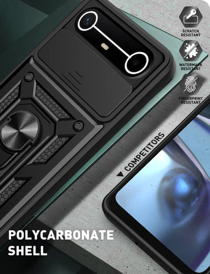 Slide Camera Cover for Tecno Spark Slim 4G Pova Slim 5G Case Ring Kickstand Holder Full Protective Shockproof Phone Capa Funda
