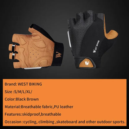 WEST BIKING Sports Bike Gloves Half Finger Men Women MTB Cycling Gloves Running Fitness Gym Riding Motorcycle Bicycle Gloves