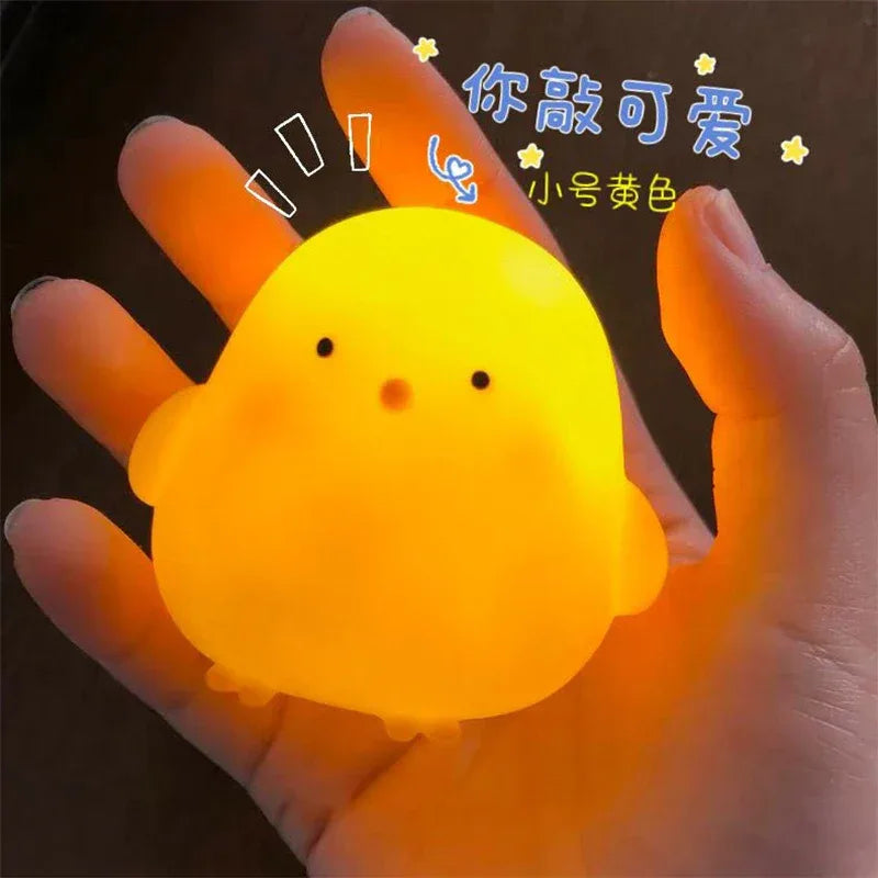 Chick Doll Small Night Light Electronic Luminous Toy Anime Figure Warm Light Atmosphere Decoration Cute Shape Children Gift