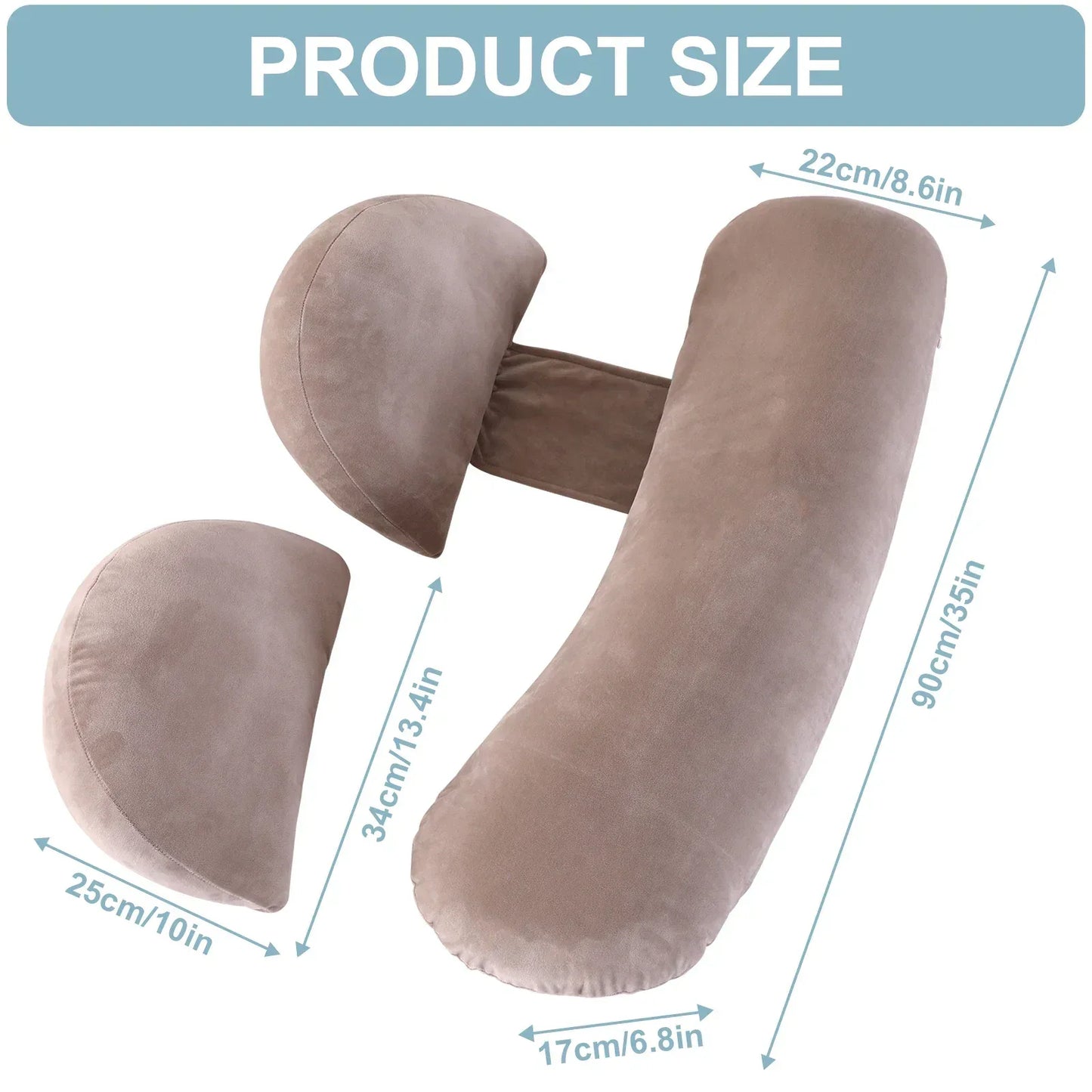 Pregnancy Pillow Maternity Pillow for Side Sleeping Soft Pregnancy Body Pillow Maternity Pillow w/ Detachable Adjustable Pillow