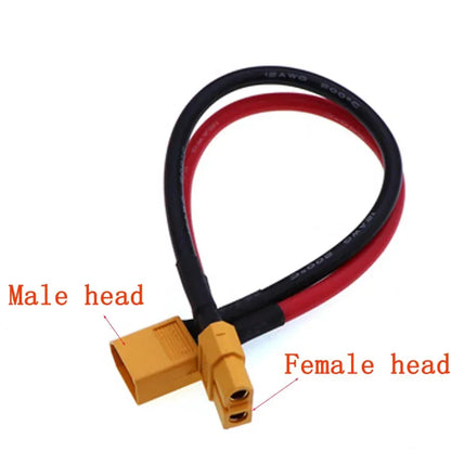 XT60 male female conversion plug connection cable 12AWG 30A, with silicone extension cable battery connector to 10/20/50/100CM