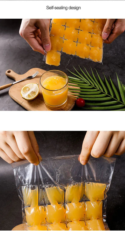 10/pack ice bag Disposable plastic homemade ice freezer bags Home use creative self-styled ice cubes bags ice-making mold