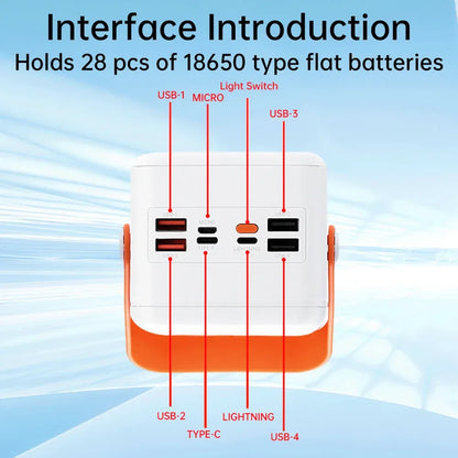28 Solar 18650 Flat Head Battery Power Bank Welding Free Kit 22.5W Fast Charging Mobile Power Kit Easy Assembly