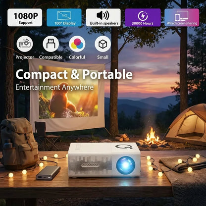 Mini projector supports 1080P 1920*1080P portable mini projector home theater outdoor projector