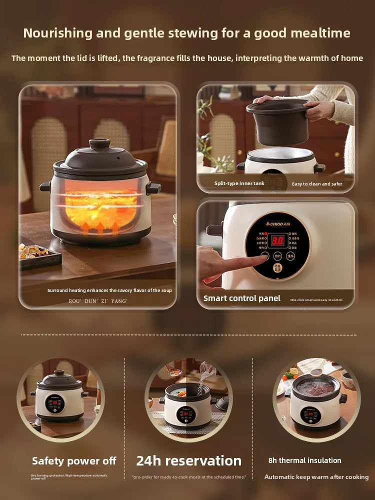 Electric slow cooker for baby food, ceramic household fully automatic stew pot, soup pot, electric slow cooker, porridge cooker