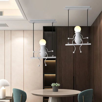 Humanoid Creative Wall Light Modern Simple Little Man Bedside Lamp Sconce Indoor Decor Hanging Lighting for Children Bedroom LED