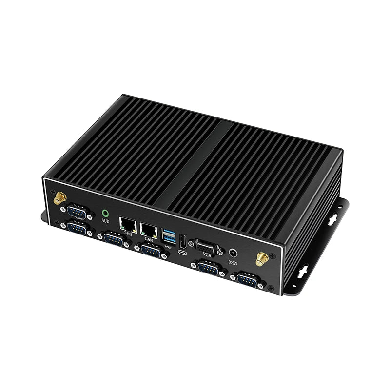 Industrial Mini PC Fanless Dual LAN 6x COM-RS232 Support 1x RS485 Intel I7-5500U Celeron J1900 SIM Slot Mini-PCIe Windows Linux