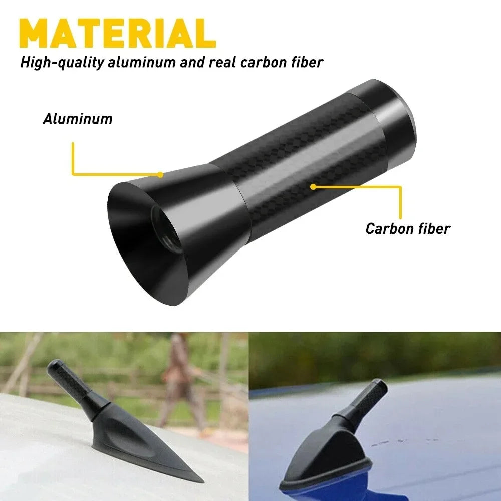 Brand New Carbon Fiber Screw Metal Short Stubby Mast Antenna Car Styling Roof Antenna Enhanced Signal For Benz Car Accessories