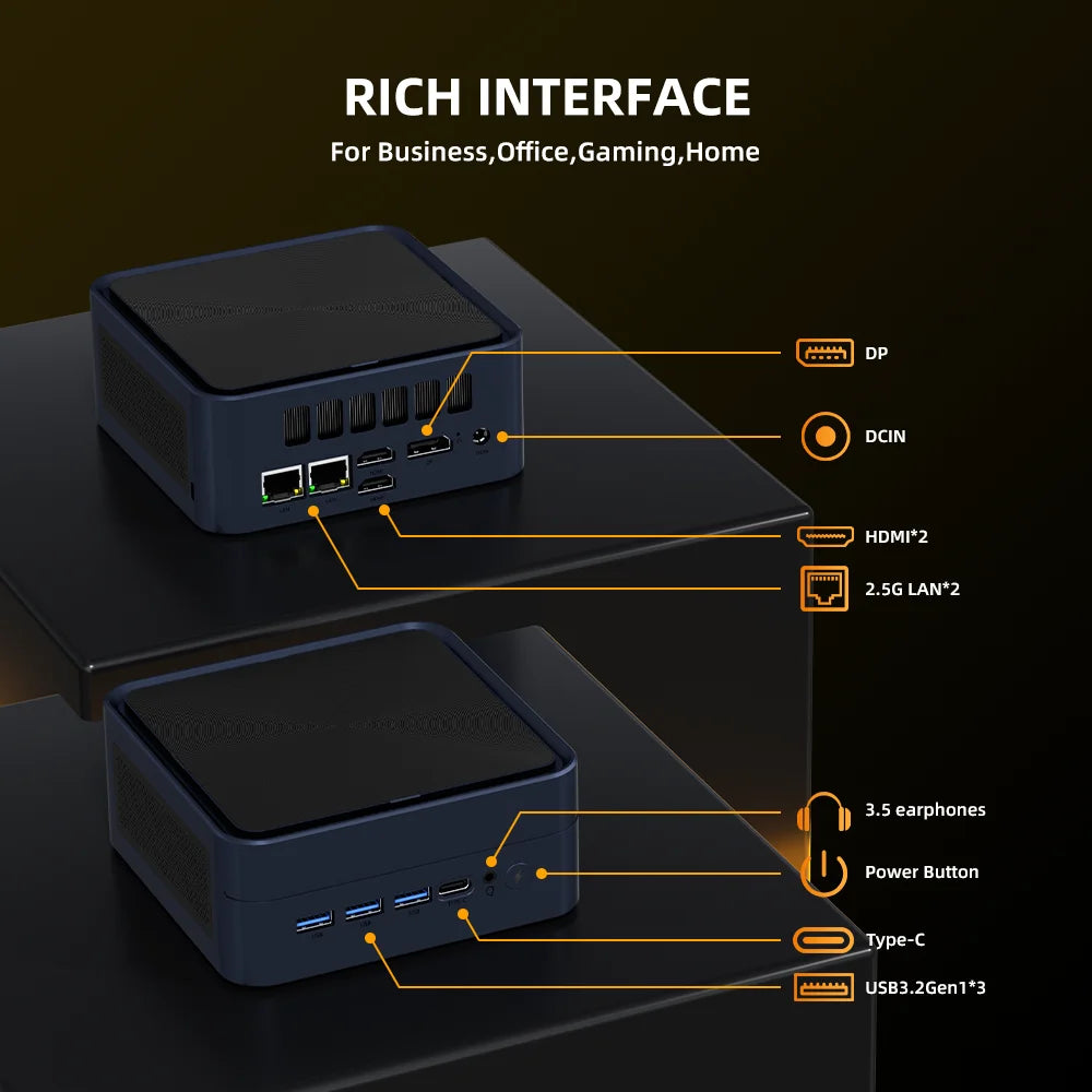 ZXIPC Mini PC AMD Ryzen 7 8745HS  R5-6600H R7-7735HS R7-7840HS DDR5 M.2 NVME SSD  Support 4K HDMI Display/WiFi6/USB3.2/Office