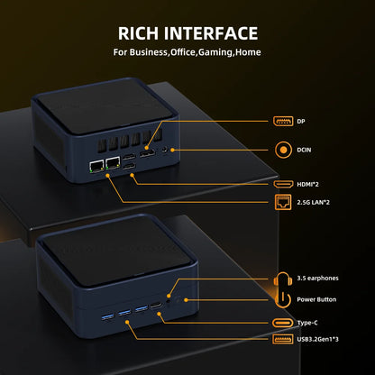 ZXIPC Mini PC AMD Ryzen 7 8745HS  R5-6600H R7-7735HS R7-7840HS DDR5 M.2 NVME SSD  Support 4K HDMI Display/WiFi6/USB3.2/Office