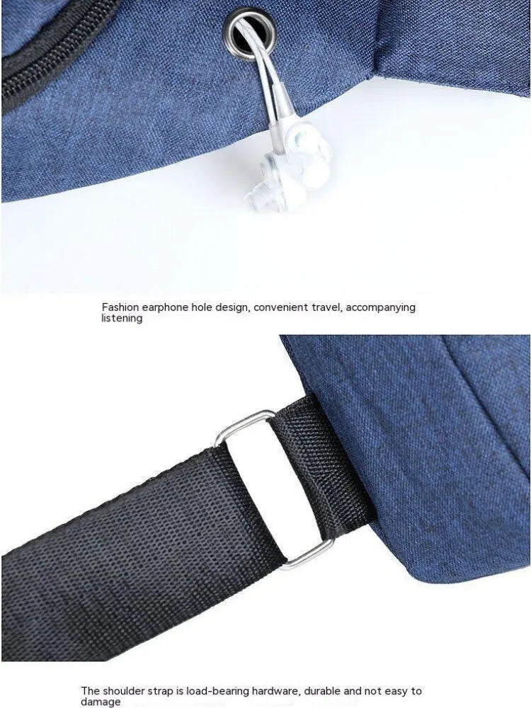 2023 New Chest Bag Fashion New Solid Color Men Chest Bag Outdoor Casual Fashion One Shoulder Crossbody Bag