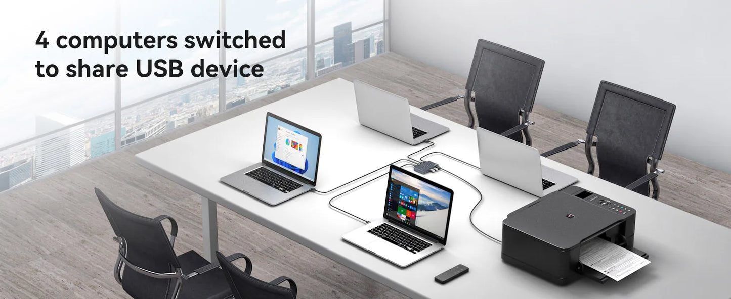 USB 3.2 Switcher KVM Switch Shared Controller Adapter 10Gbps Rate Support Fit Computer Laptop Mouse Keyboard Share 4 USB Ports