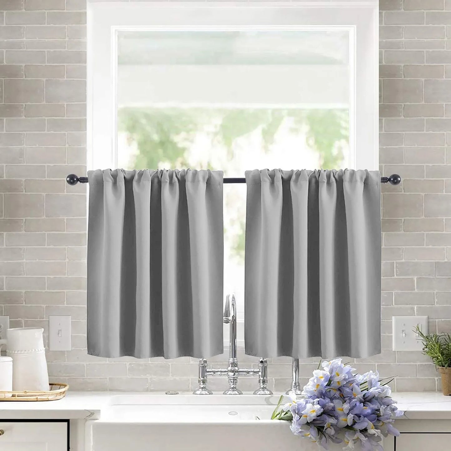 Modern Simple New Solid Color High-precision Short Curtain Finished Blackout Curtain Kitchen Partition Curtain Coffee Curtain.