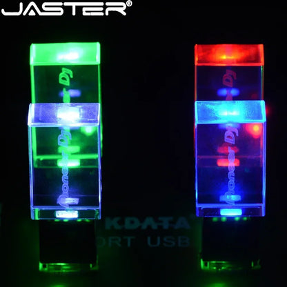 Pioneer DJ logo LED lights Crystal USB Flash Drive 128GB Gold Lid Pendrive 64GB  Memory Stick 32GB Real Capacity U Disk 16GB