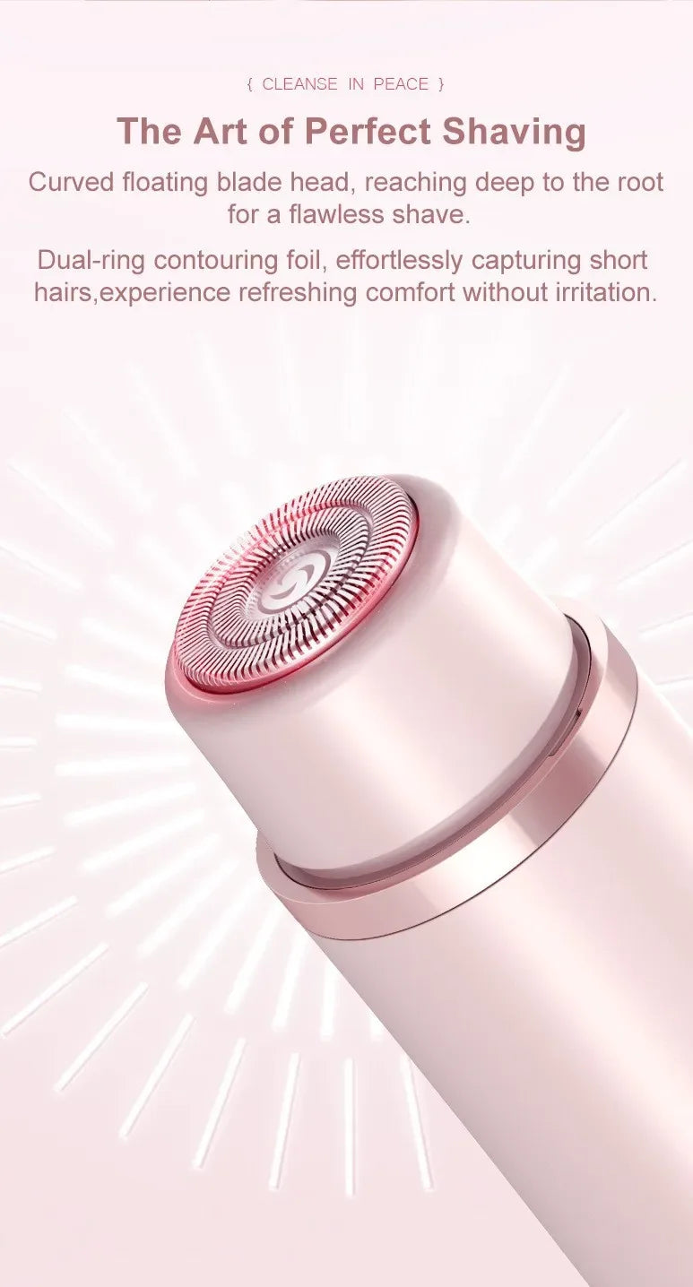 Electric Razors for Women 2in1 Bikini Trimmer Facial Mustache Shavers for Ladies Body Underarms Legs Portable Painless Epilator
