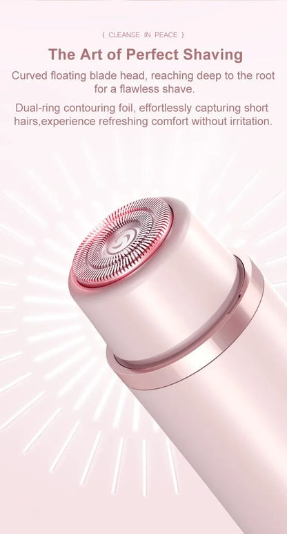 Electric Razors for Women 2in1 Bikini Trimmer Facial Mustache Shavers for Ladies Body Underarms Legs Portable Painless Epilator