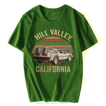 Hill Valley T-shirt, Back to The Future Shirt, Marty Mcfly, Hill valley, Classic Men Cotton Tees Tops Harajuku Streetwear