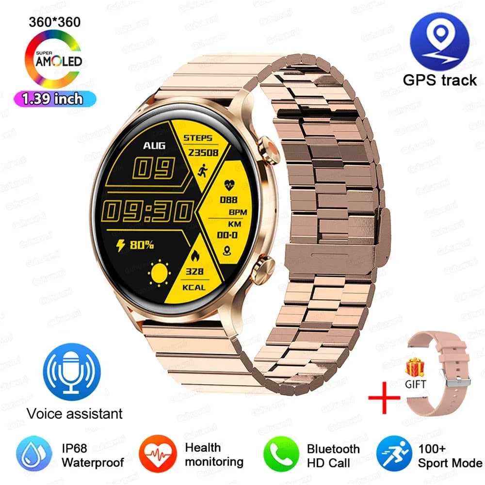 2025 New Smartwatch Women 1.39 inch AMOLED HD Screen Always On Display Custom dial Call IP68 Sport Smart Watch For women men