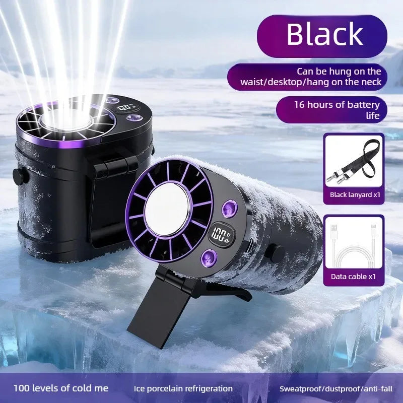 USB Waist Hanging Fan Neck Cooling Fan 2026 New Rechargeable Outdoor Camping High Temperature Workplace Portable Small