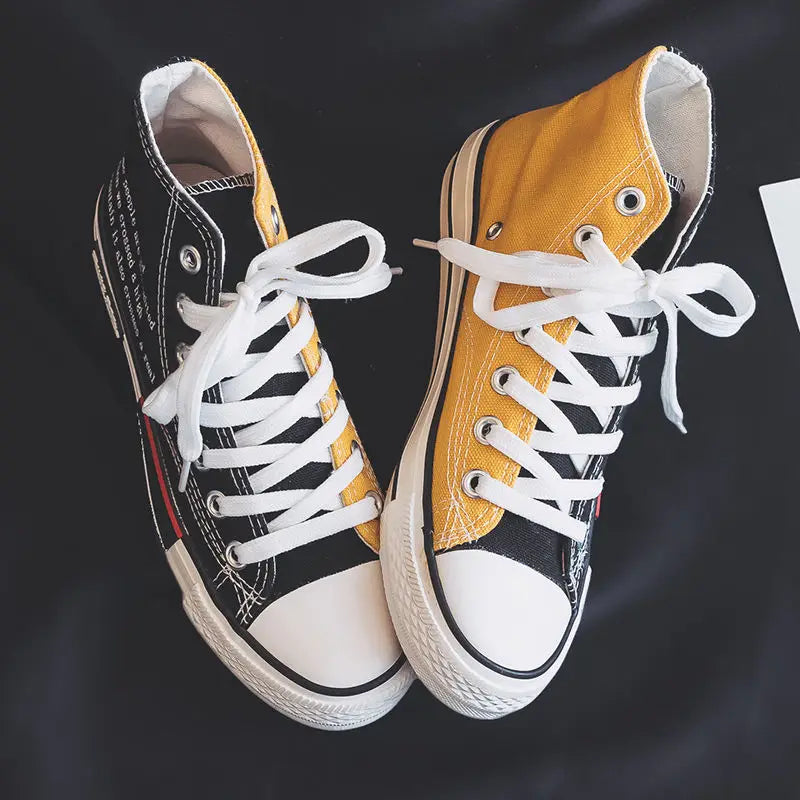 Graffiti Sneakers Men Women Black Ink Dirty Shoes Size 35-44 College Hiphop Style School Couple Shoes 2024 Spring Canvas Sneaker